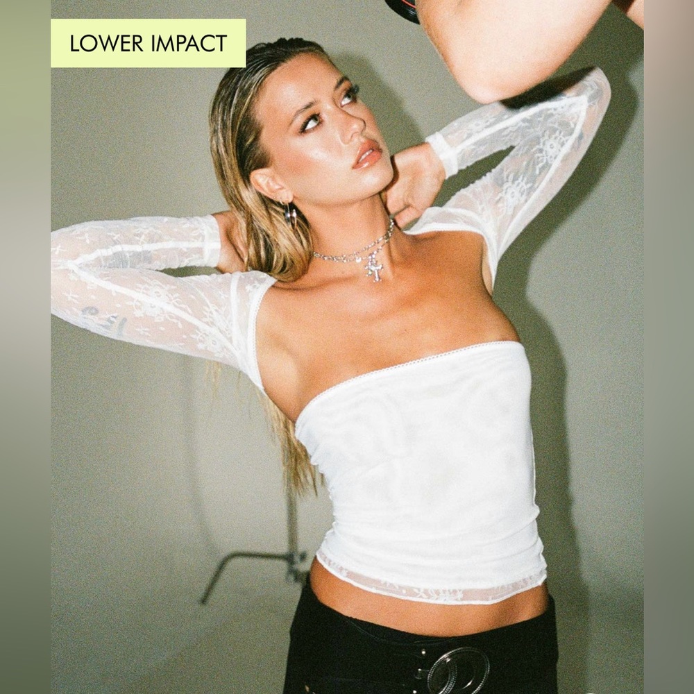 NWT Princess Polly white sheer tube top and bolero size 4